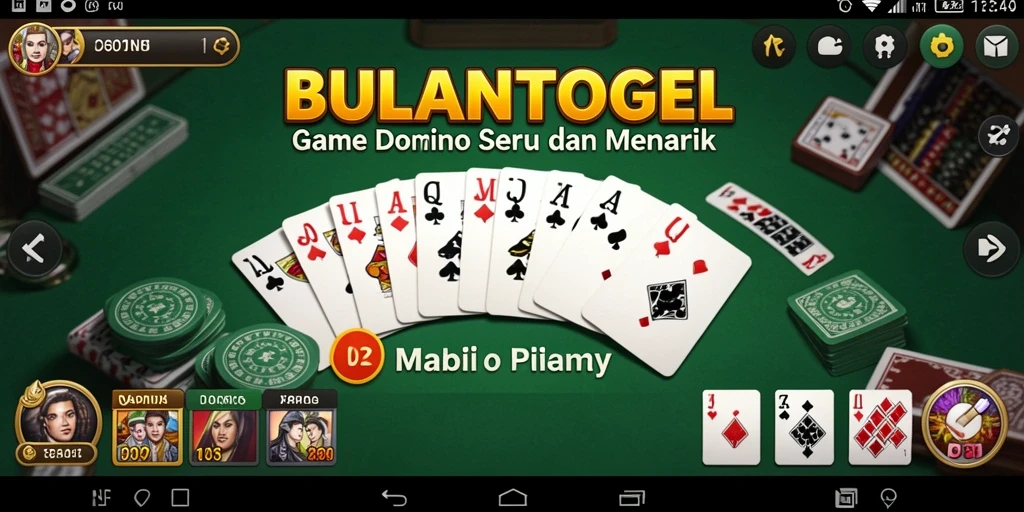 Tampilan gameplay menarik dari BULANTOGEL dengan kartu domino.