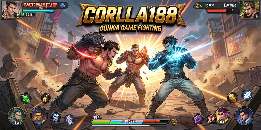 Tangkapan layar menampilkan pertarungan mendebarkan dalam game Fighting.