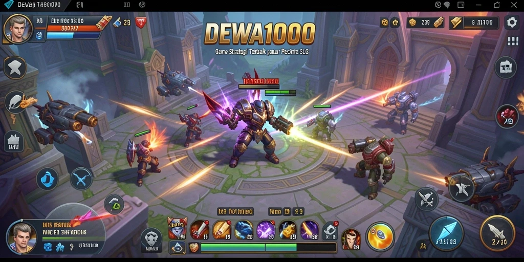 Screenshot gameplay DEWA1000 menunjukkan strategi dan pengelolaan sumber daya.