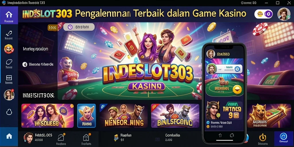 Tampilan utama INDESLOT303 dengan gameplay kasino yang seru dan menyenangkan.