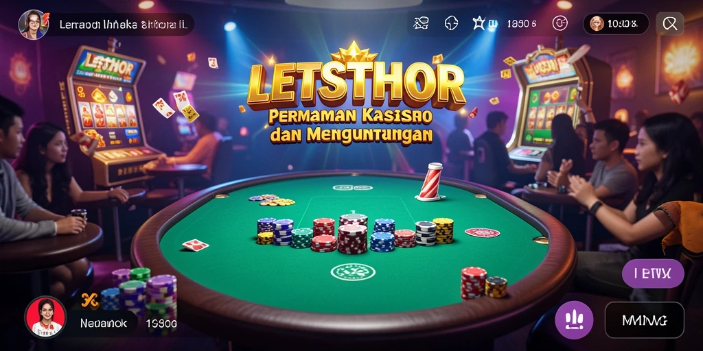 Screenshot LETSTHOR menampilkan gameplay Kasino yang menarik dan penuh warna.
