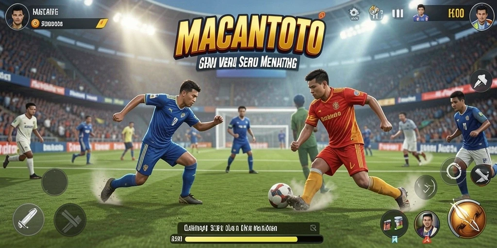Tangkapan layar gameplay MACANTOTO menampilkan aksi olahraga yang seru.