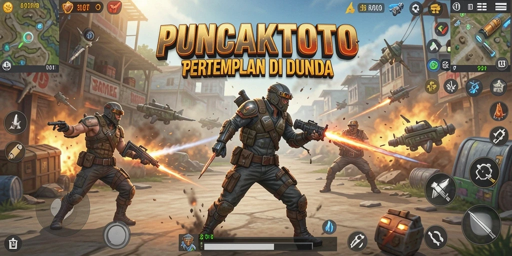 Gameplay mendebarkan PUNCAKTOTO dalam pertempuran Battle Royale.