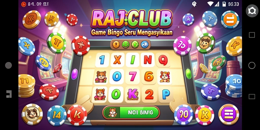 Tampilan gameplay RAJACLUB yang menggambarkan permainan Bingo yang seru.