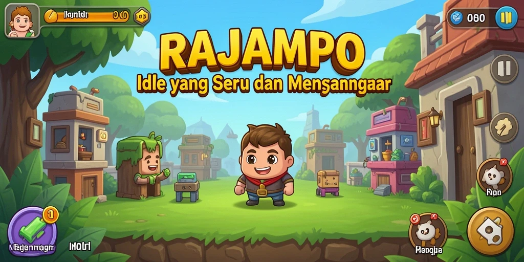 Tampilan gameplay menarik dari RAJAMPO dengan grafik colorful.