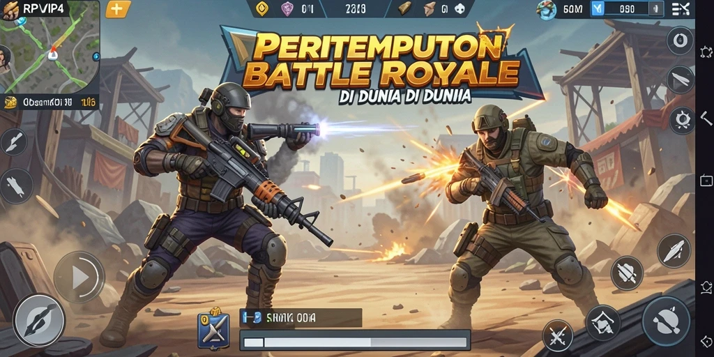 Tangkapan layar RPVIP4 menampilkan aksi mendebarkan dalam pertempuran Battle Royale.