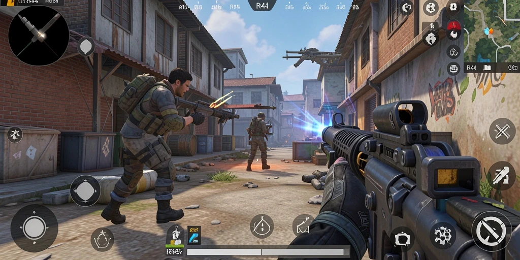 Tampilan mendebarkan dari gameplay intense RR44.