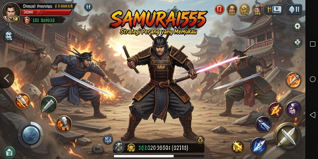 Tampilan gameplay Strategi di SAMURAI555 yang penuh aksi.