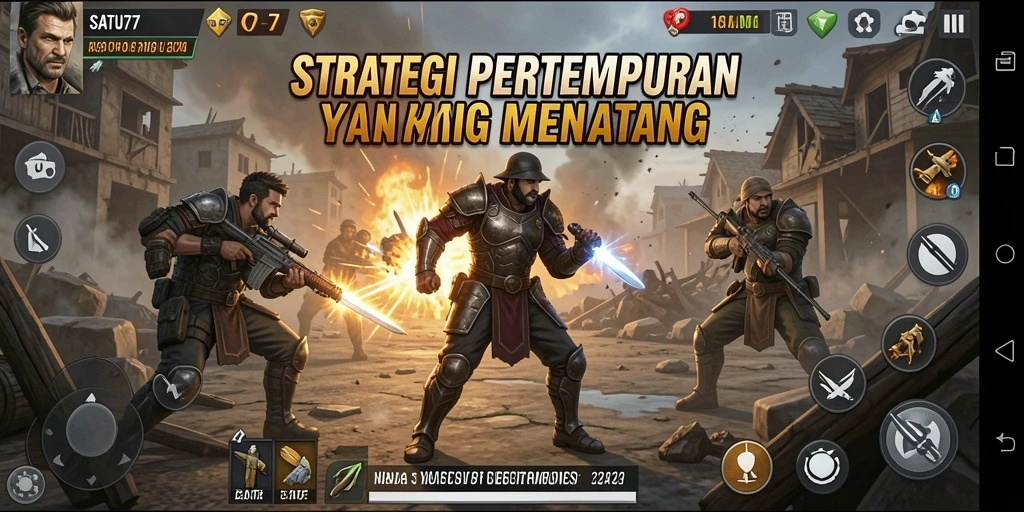Screenshot gameplay SATU77 menampakkan pertempuran yang strategis.