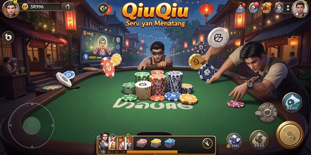 Tampilan gameplay QiuQiu yang menegangkan dan mendebarkan.