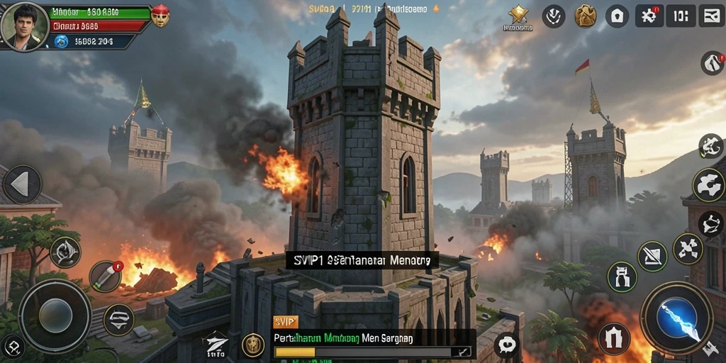 Screenshot gameplay SVIP1 yang menampilkan aksi Tower Defense yang mendebarkan.